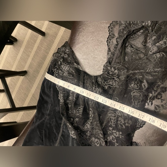 Recollections gothic lace corset velvet beaded blouse top S - Picture 8 of 9